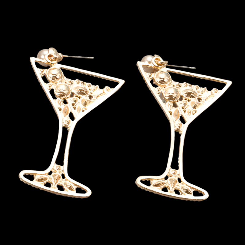 Goldtini Martini Glass Earrings