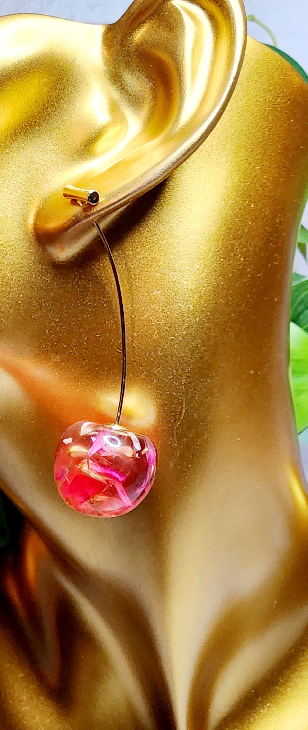 cherry shaped dangle drop fashion earrings for women