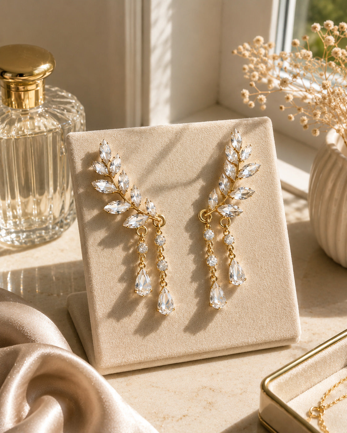 Feathered Diamond Earrings