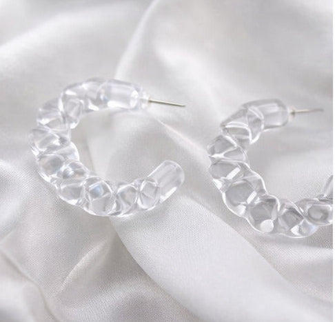 Shimmer Clear Hoop Earrings