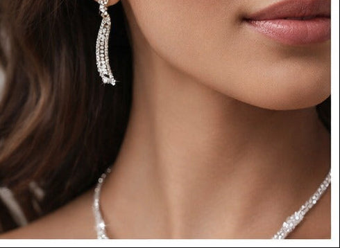 Crystal Cascade Necklace & Earring Set