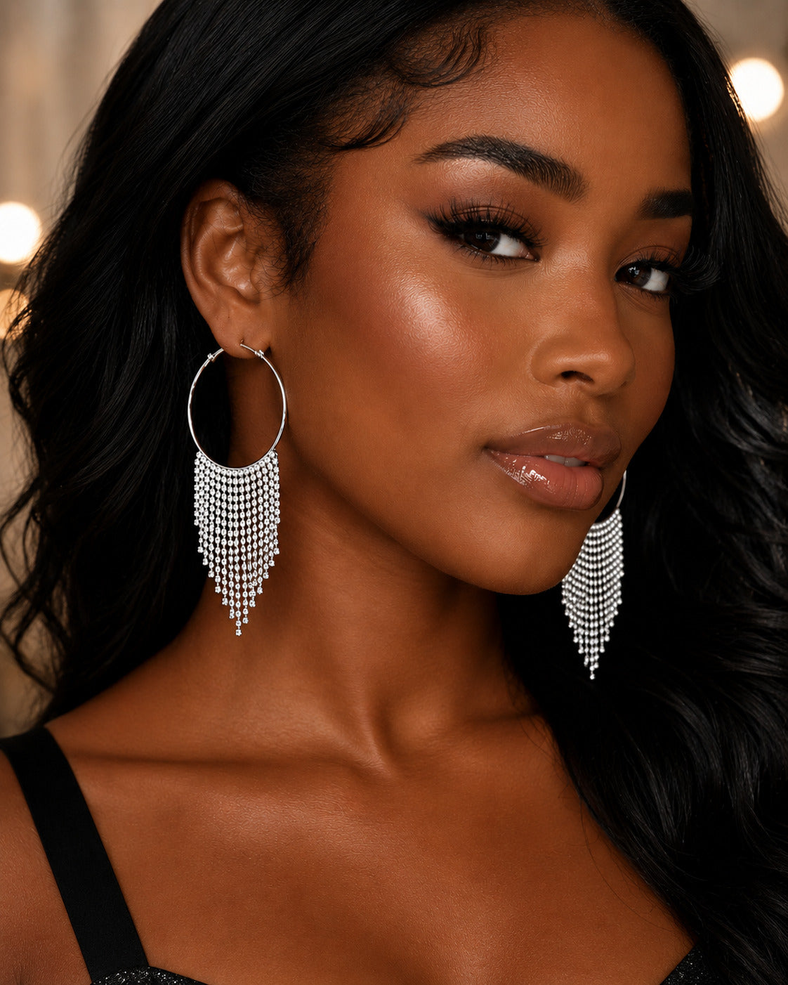 Dazzling Orbit Rhinestones Earrings
