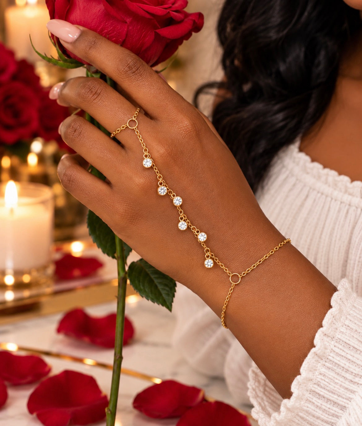 Glamour Link Hand Bracelet