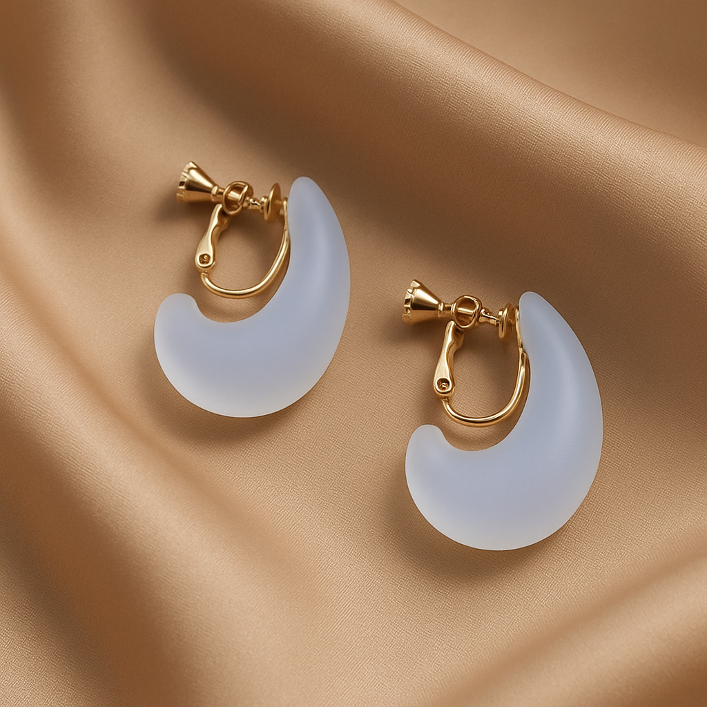 Amber Curve Clip-On Earrings