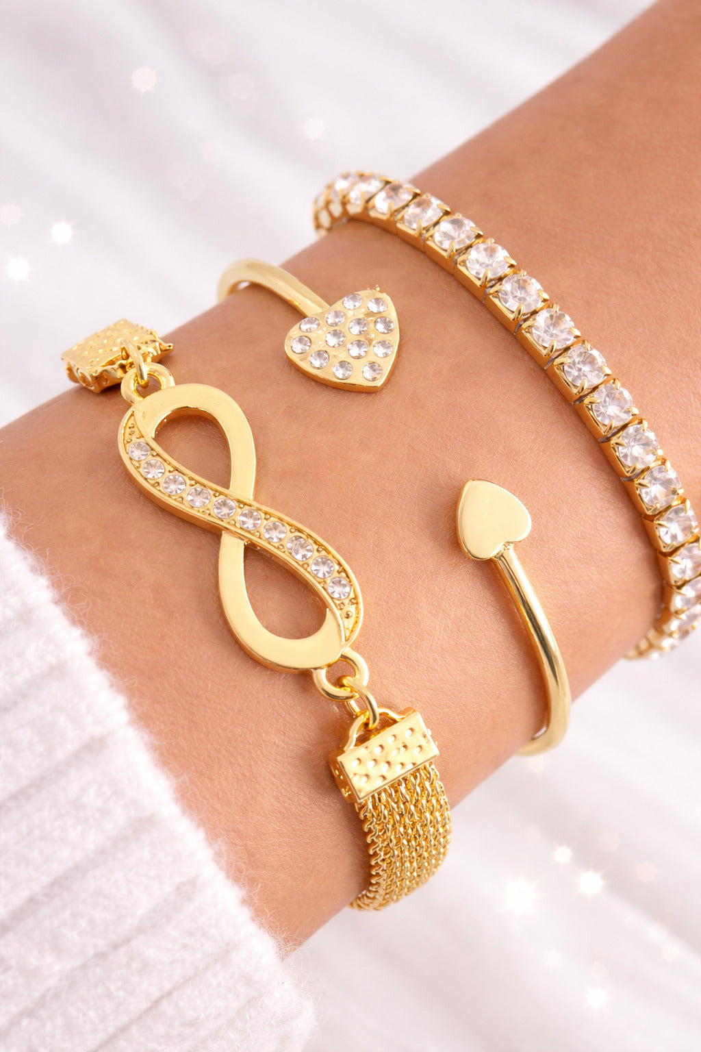 Infinite Promise Gold Bracelet Set
