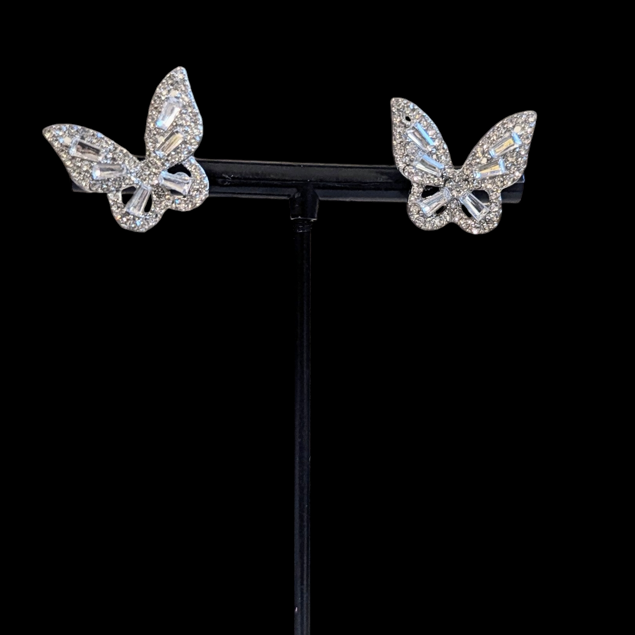 rhinestone butterfly stud fashion earrings for women