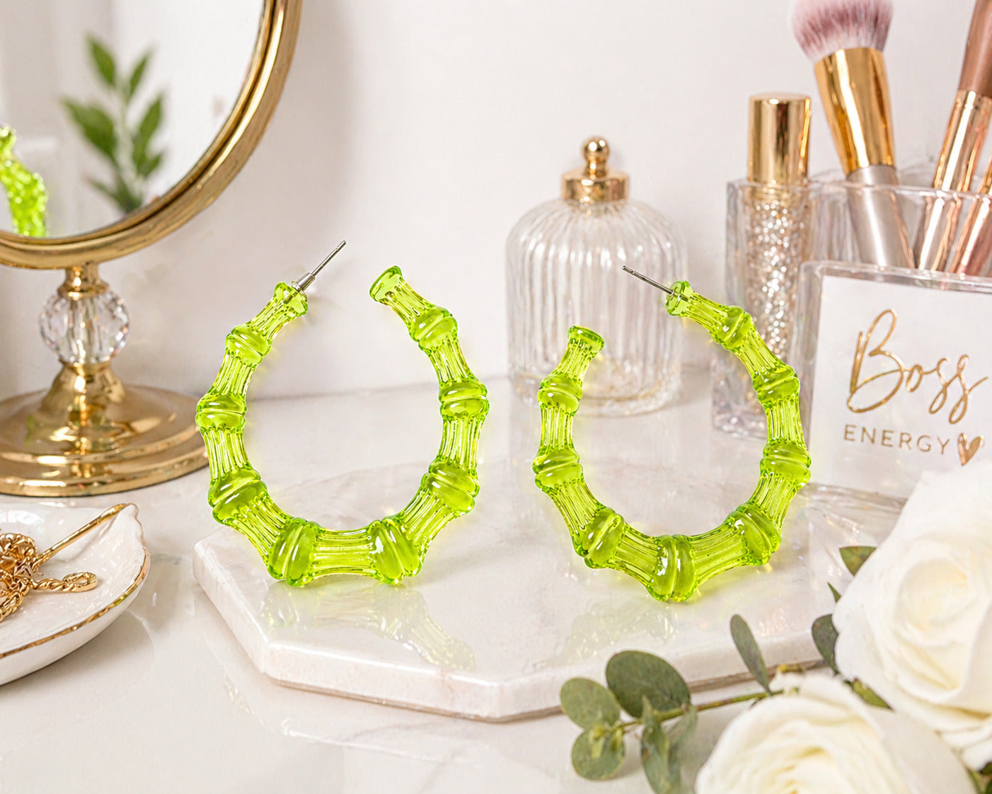 Lime Light Bamboo Hoops