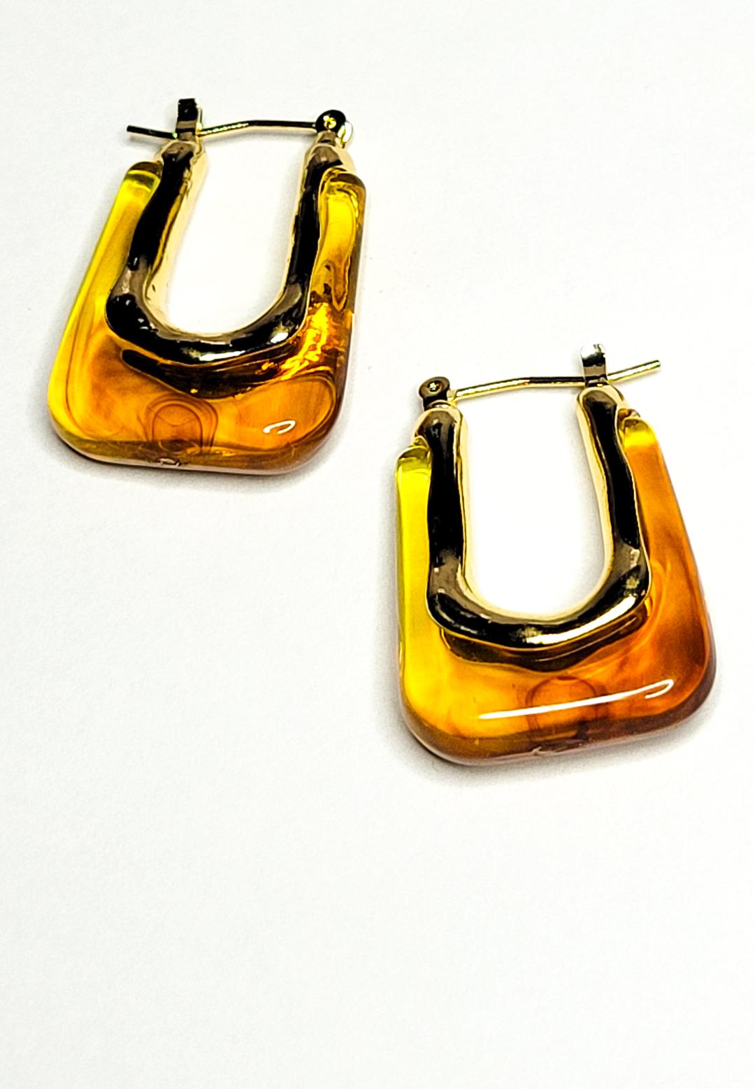 Retro Chic Marble Earrings