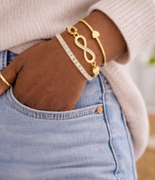 Golden Promise Infinity Bracelet Set