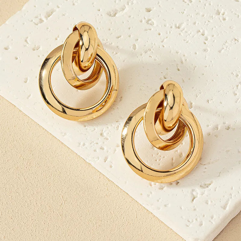 Golden Glamour Buckle Earrings