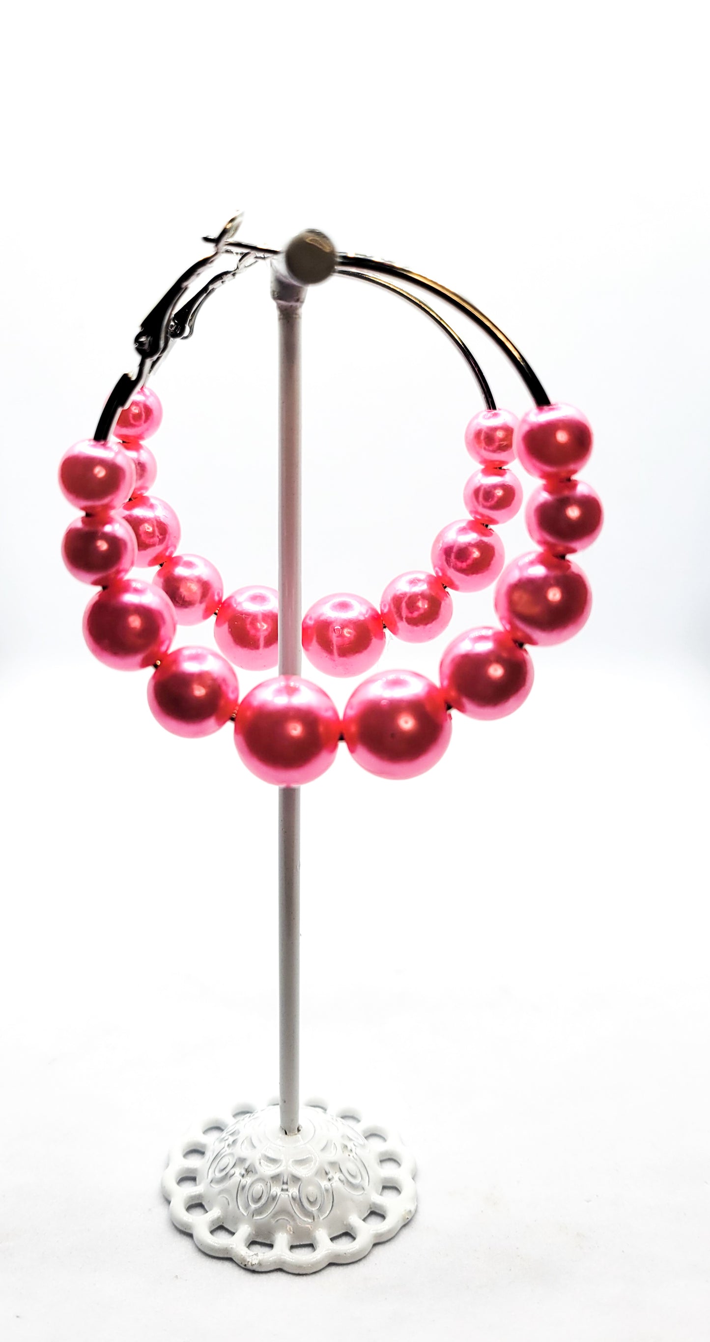 Pearls of Color Hoop Earrings