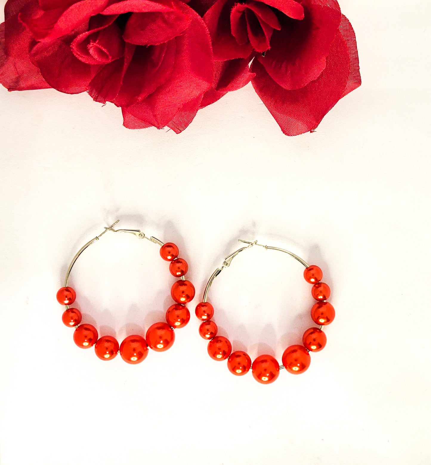 Pearls of Color Hoop Earrings