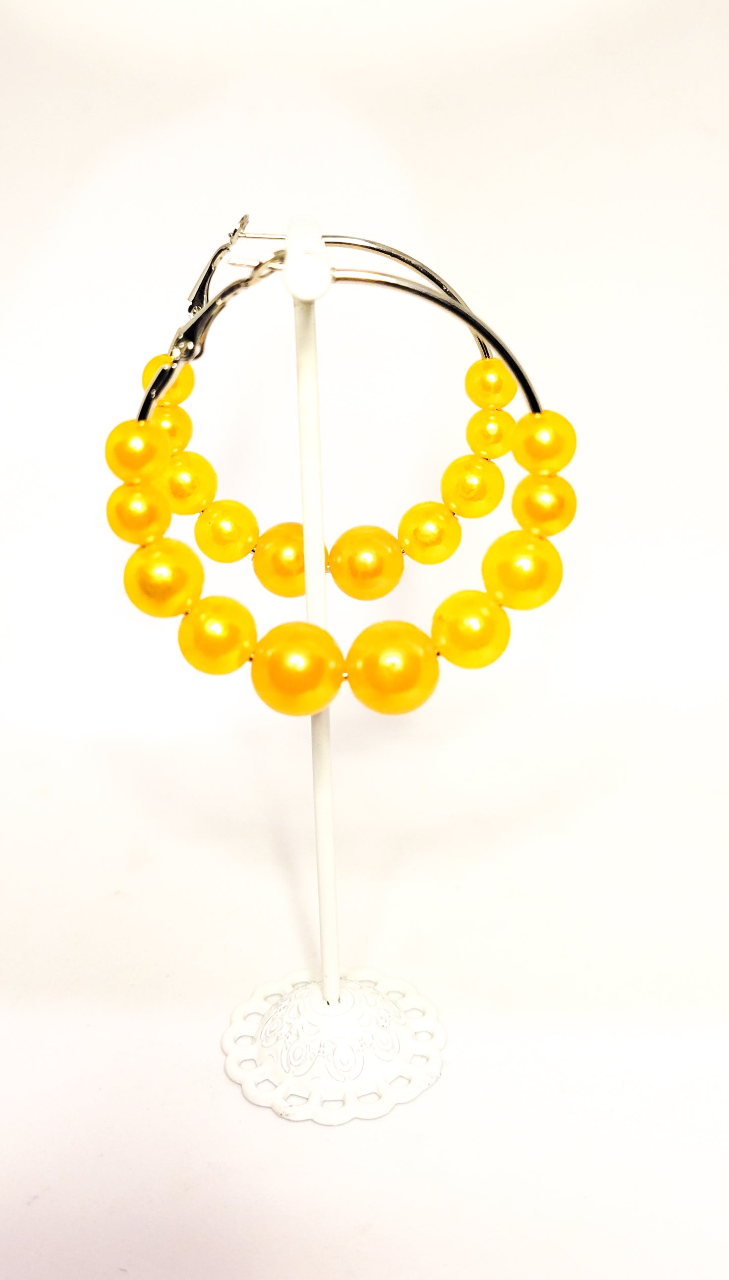 Pearls of Color Hoop Earrings