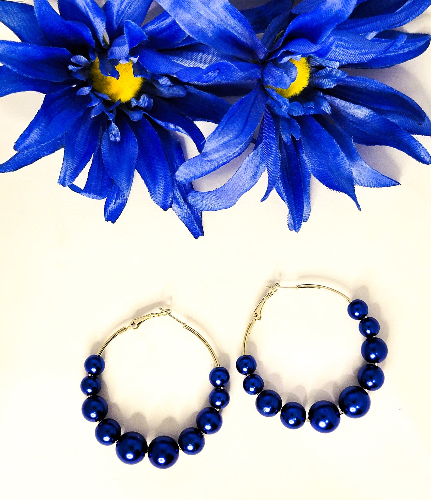 Pearls of Color Hoop Earrings