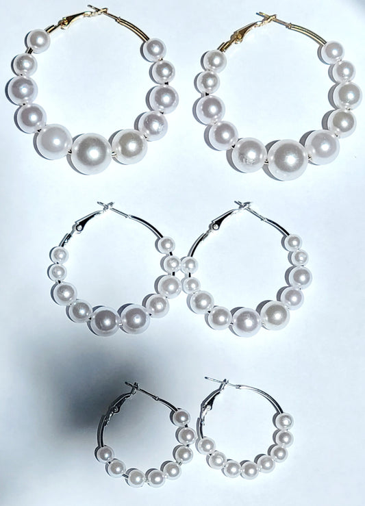 Pearl Hoop Earrings