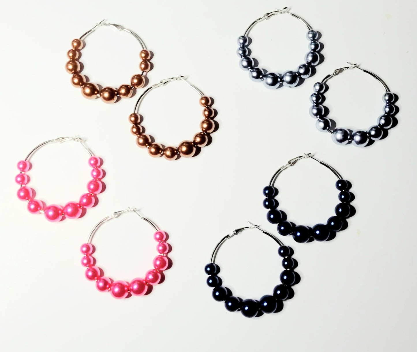 Pearls of Color Hoop Earrings