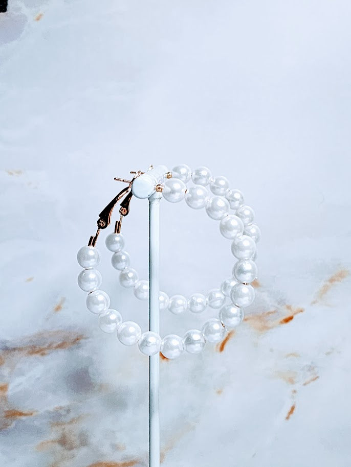 Simply Pearl Hoops