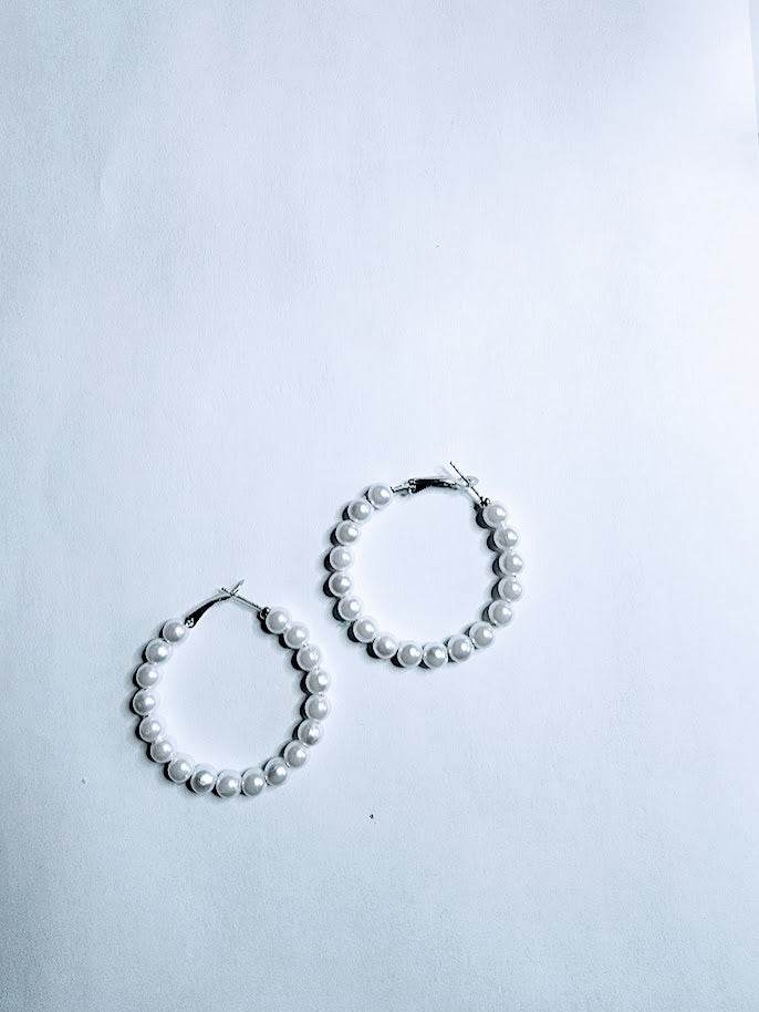 Simply Pearl Hoops