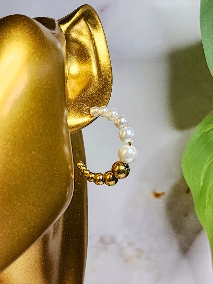 Pearllicious Gold Hoops