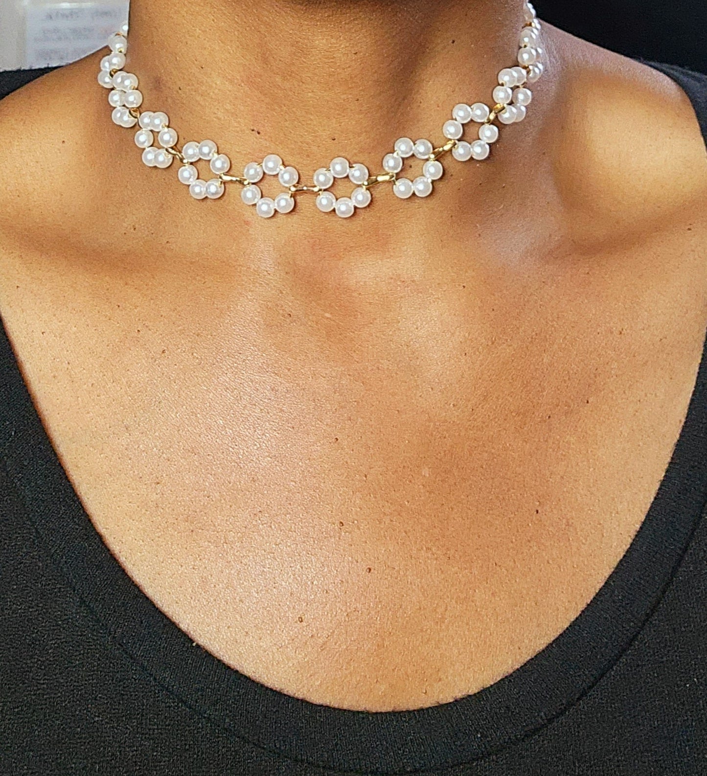 Floral Pearl Choker