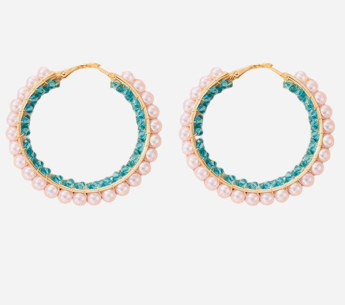 Ocean Glow Pearl Hoops