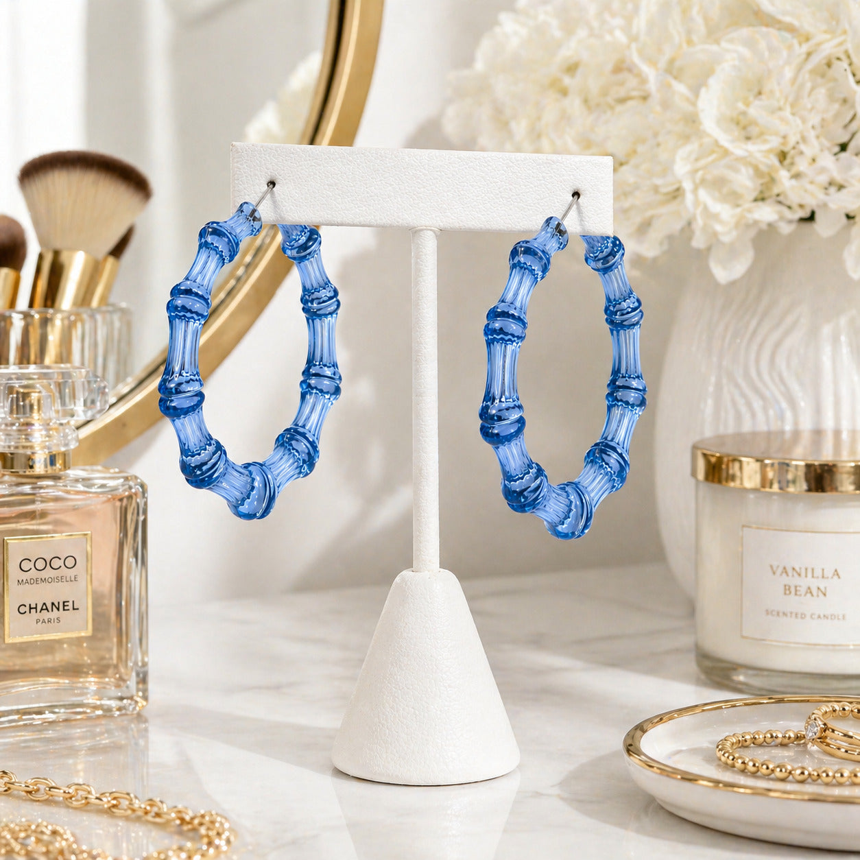 Blue Ice Bamboo Hoops