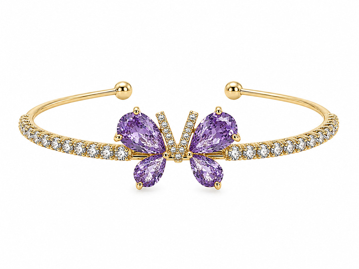 Violet Wings Crystal Cuff Bracelet