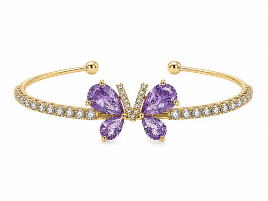 Violet Wings Crystal Cuff Bracelet