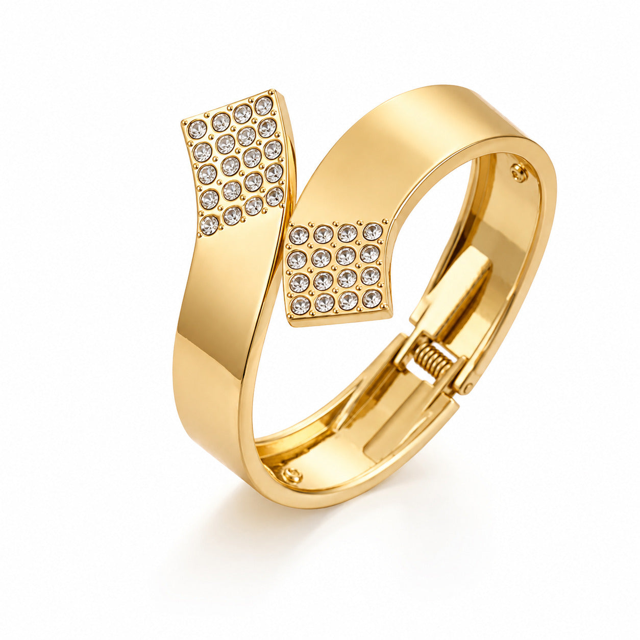 Modern Majesty Crystal Gold Cuff Bracelet