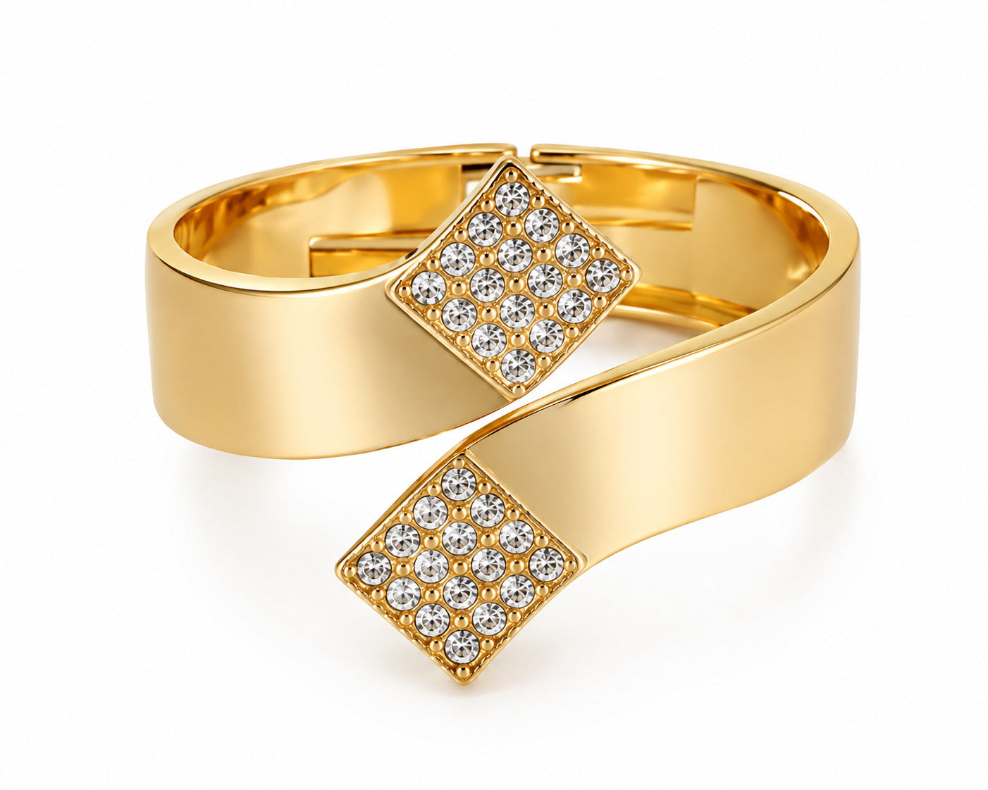 Modern Majesty Crystal Gold Cuff Bracelet