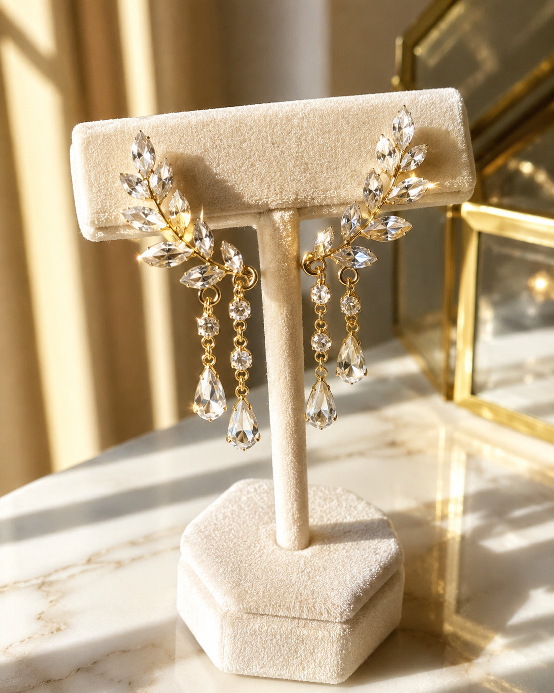 Feathered Diamond Earrings