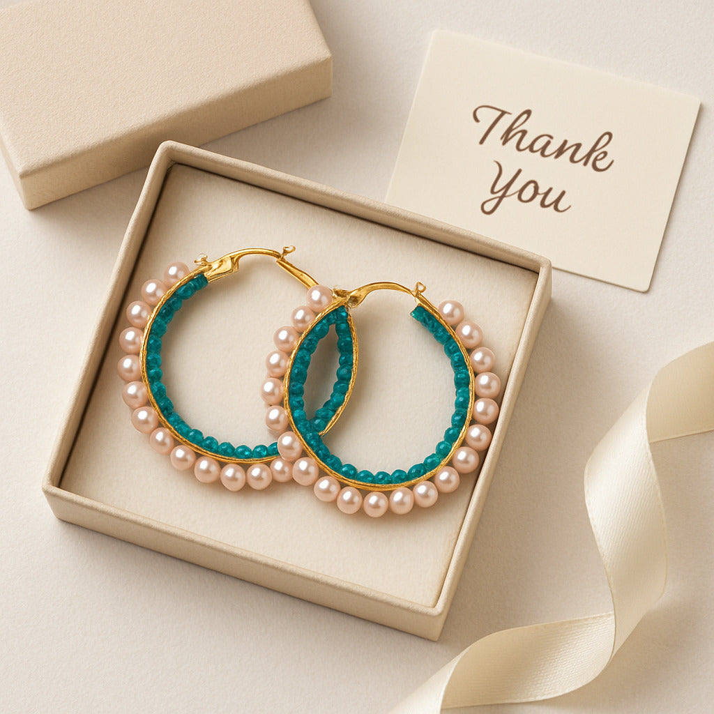 Ocean Glow Pearl Hoops