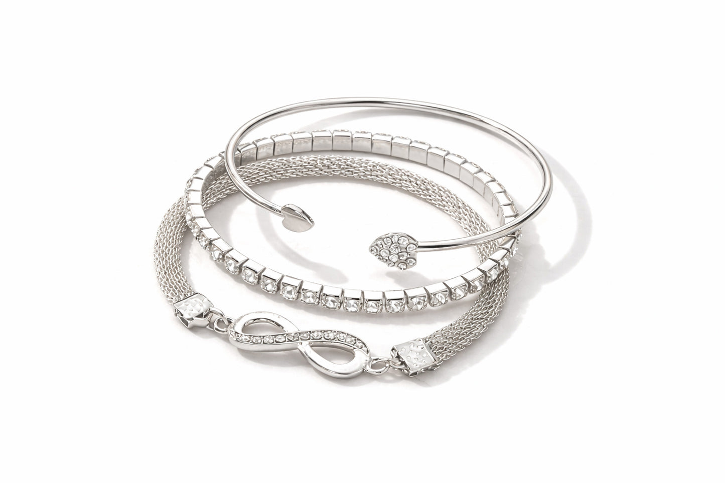Infinity Grace Silver Bracelet Trio