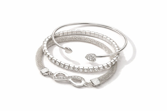 Infinity Grace Silver Bracelet Trio