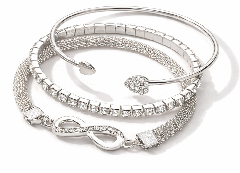 Infinity Grace Silver Bracelet Trio