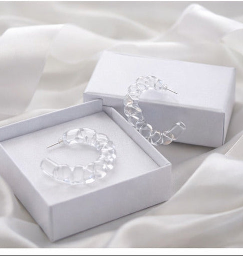 Shimmer Clear Hoop Earrings
