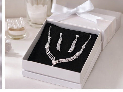 Crystal Cascade Necklace & Earring Set