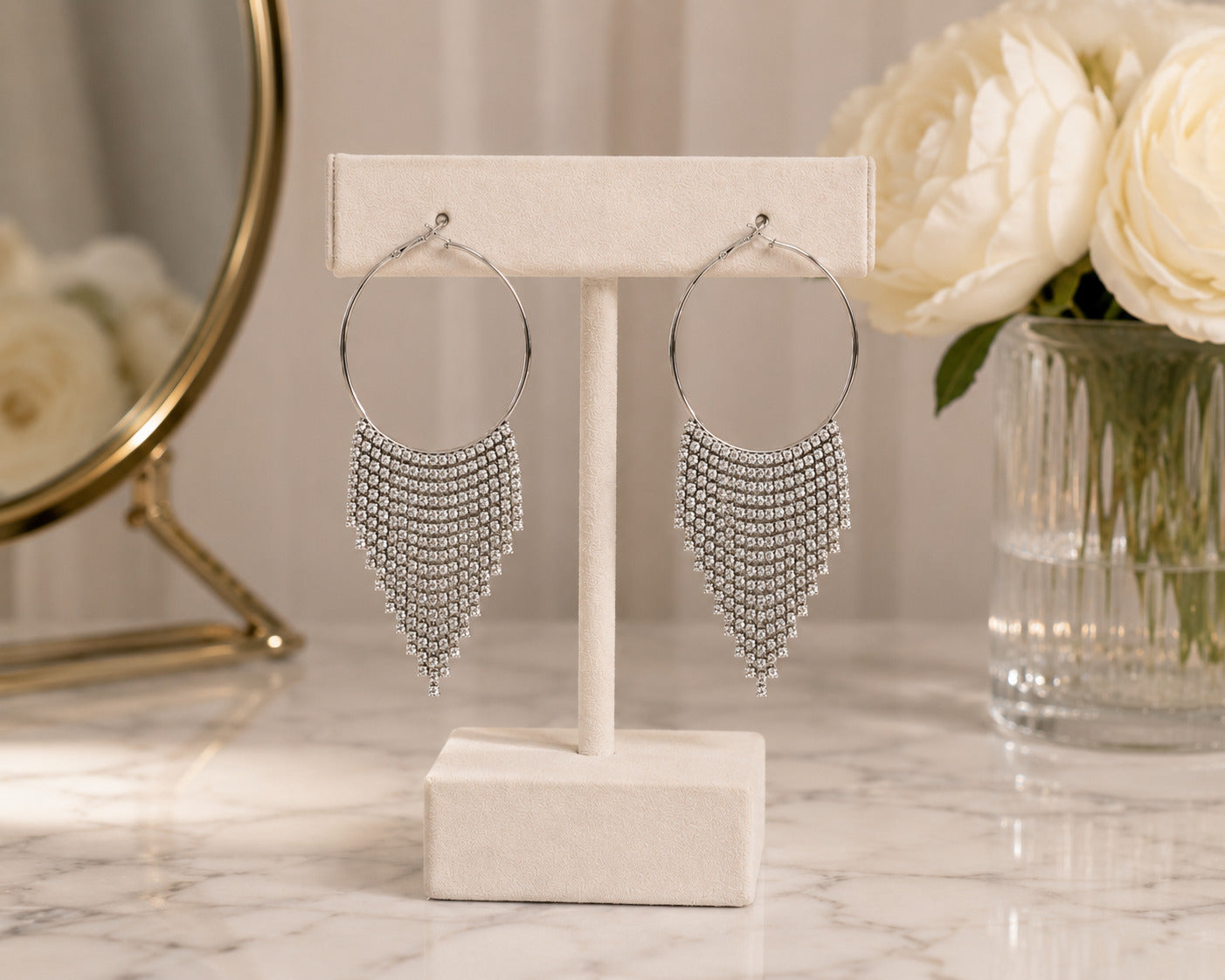 Dazzling Orbit Rhinestones Earrings