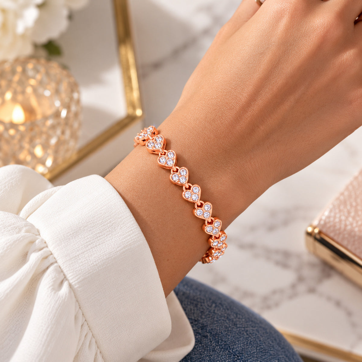 Love Link Crystal Bracelet Rosegold