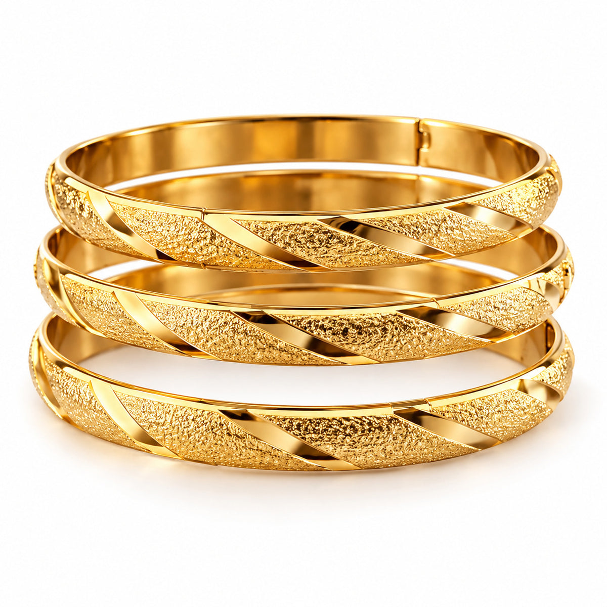 Golden Twist Bangle Set