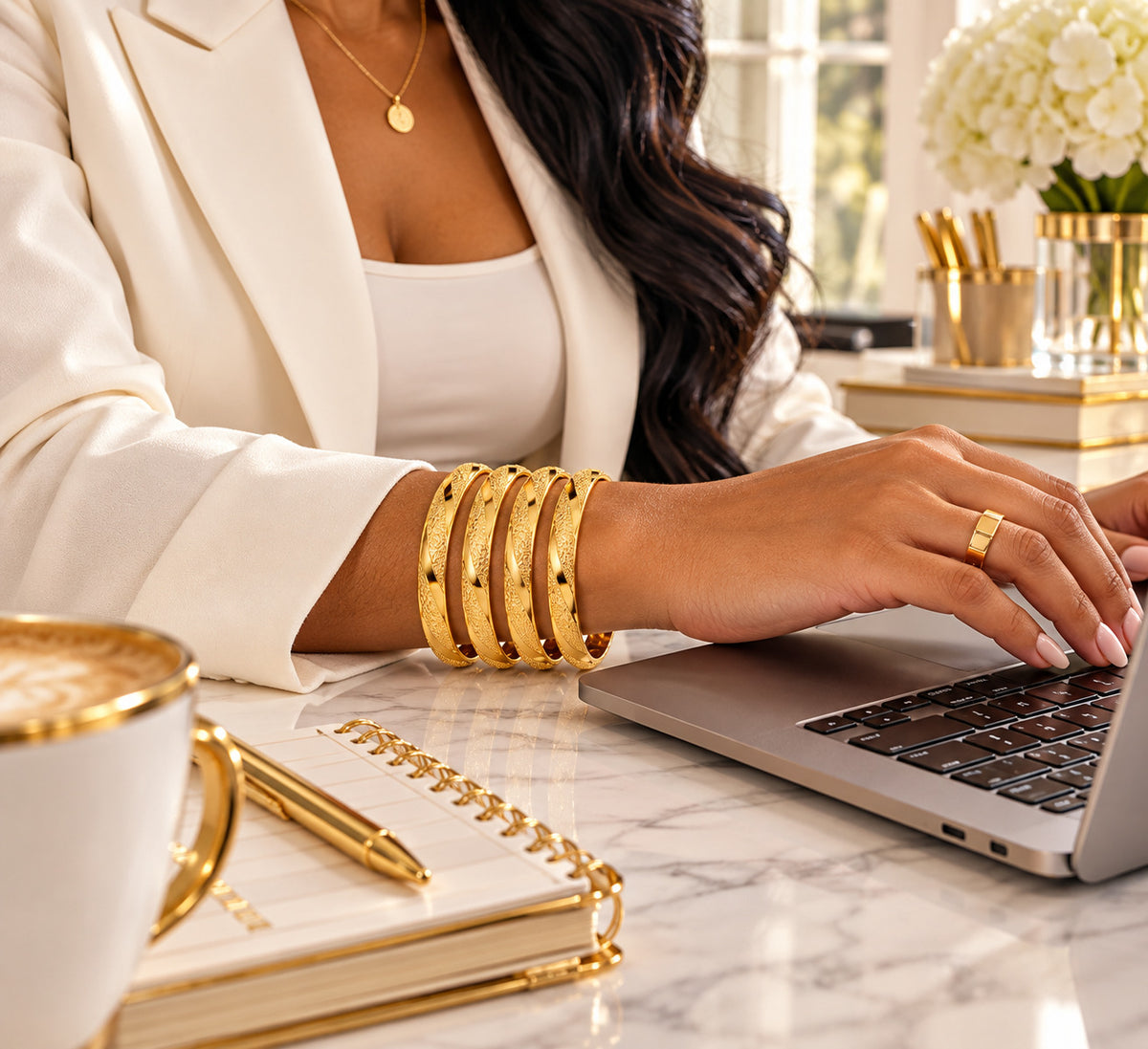 Golden Twist Bangle Set