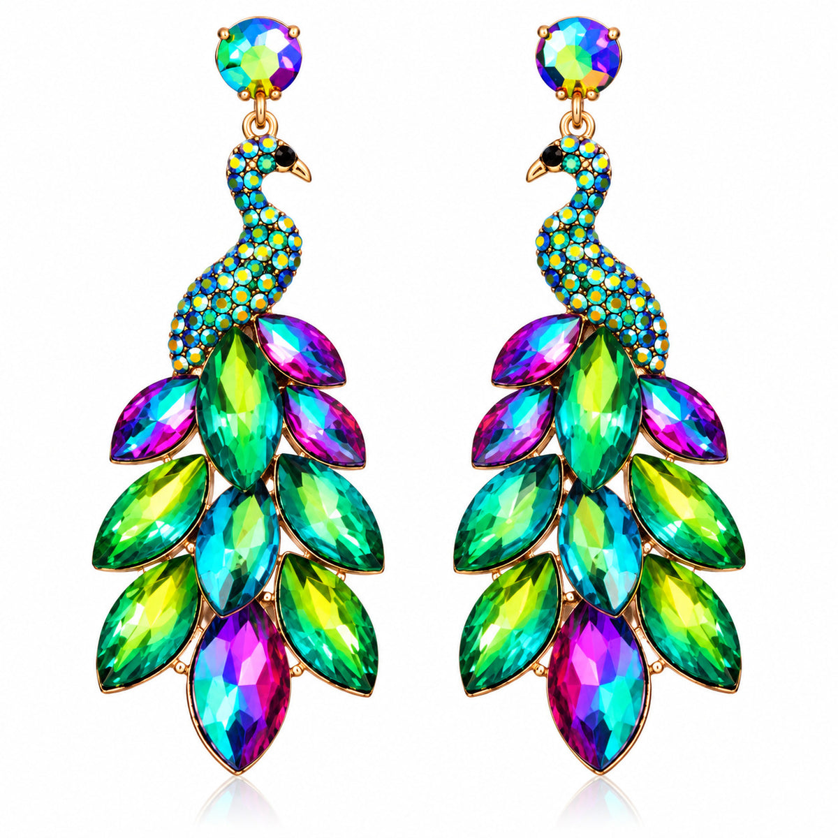 Flamboyant Peacock Earrings