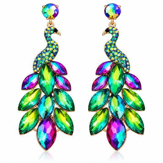 Flamboyant Peacock Earrings
