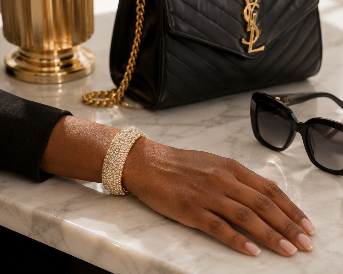 Crown Jewel Crystal Cuff Bracelet