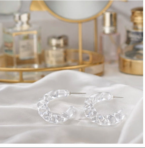 Shimmer Clear Hoop Earrings