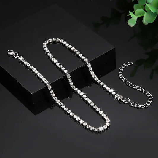 Diamond Stud Silver Choker