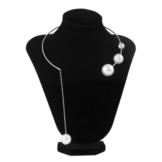 Silver Pearl Open Choker