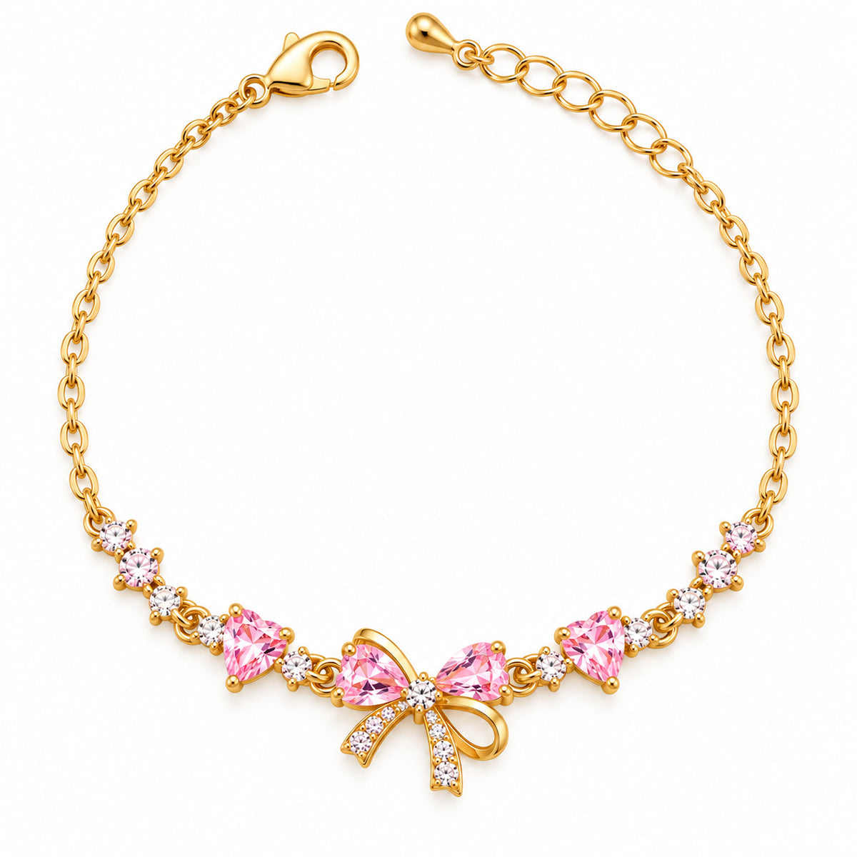 Women's Rhinestone Bow Bracelet, Silver or Gold Tone