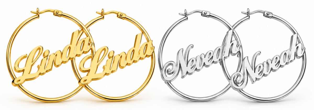 Signature Name Hoop Earrings