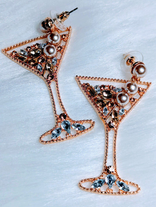 martini glass shaped earring